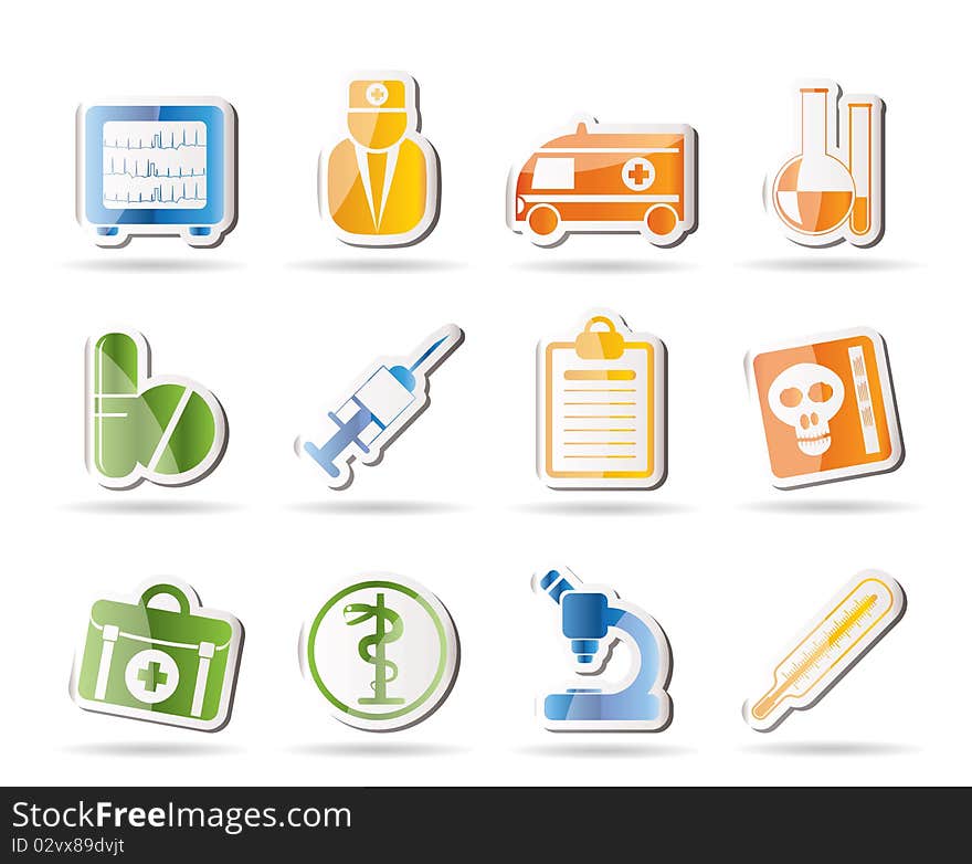 Medical and healthcare Icons - Vector Icon Set