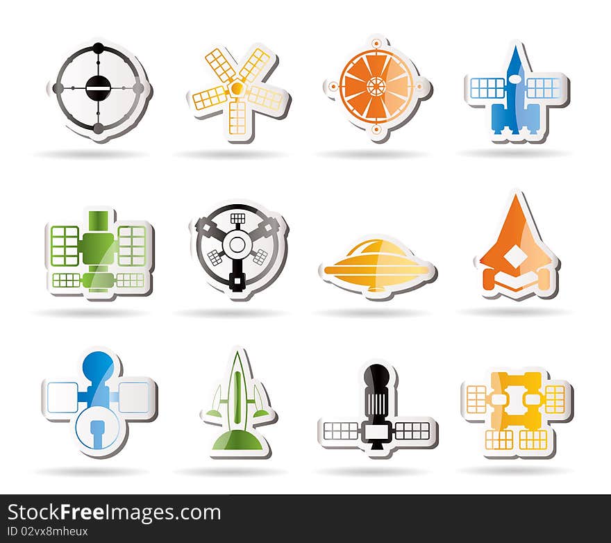 Different kinds of future spacecraft icons