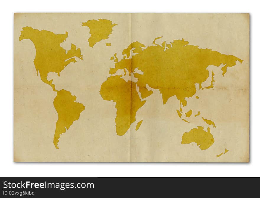 Old paper with map of the world. Old paper with map of the world