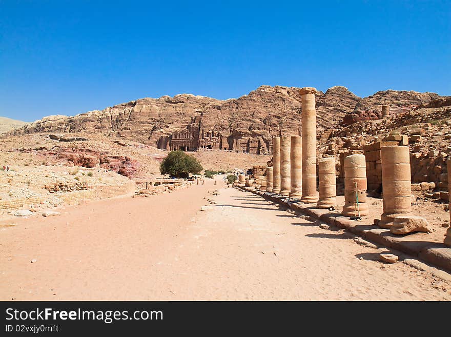 Street of Facades in the old city of Petra, Jordan