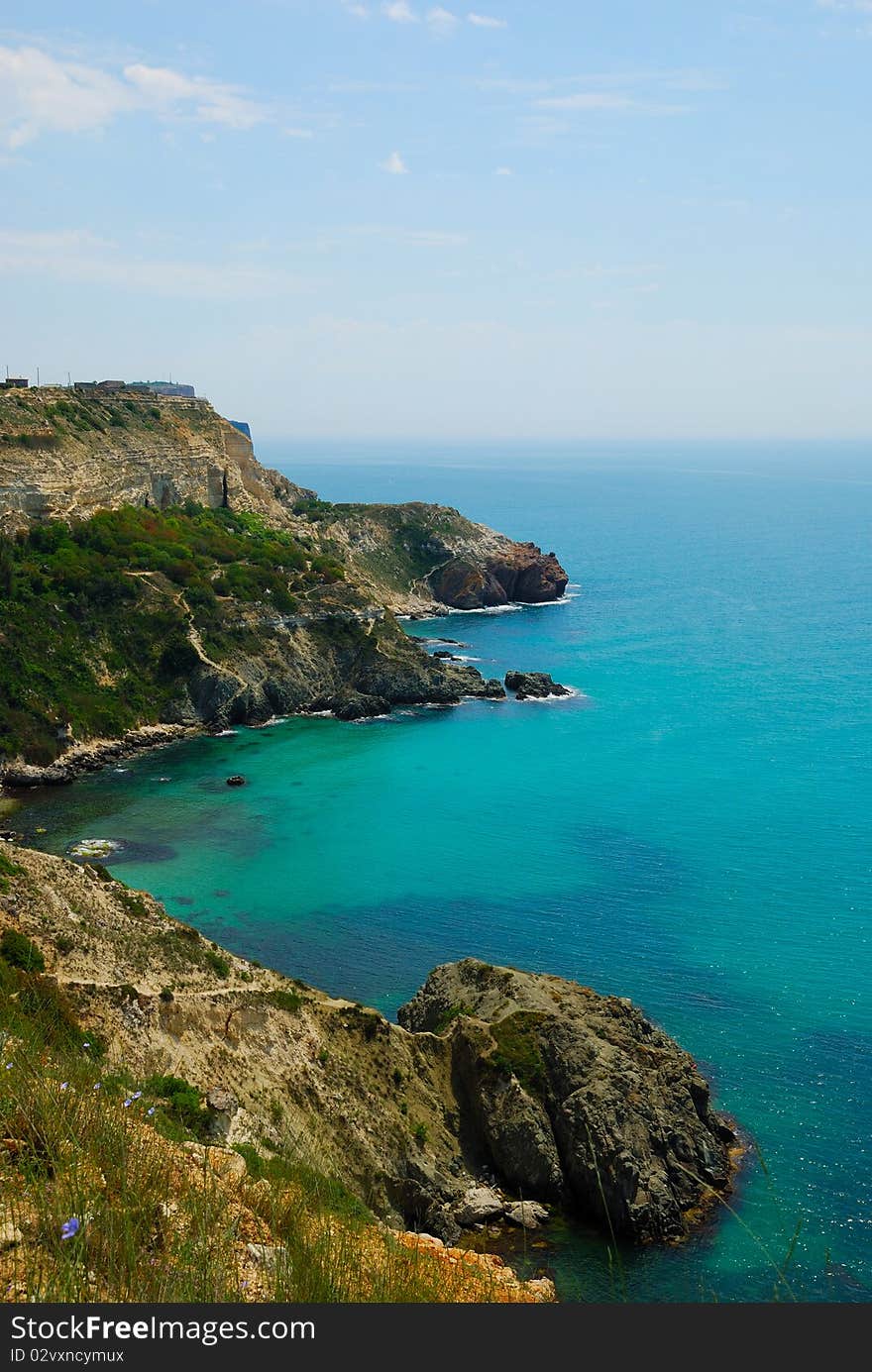 Landscape with blue quiet sea. Landscape with blue quiet sea