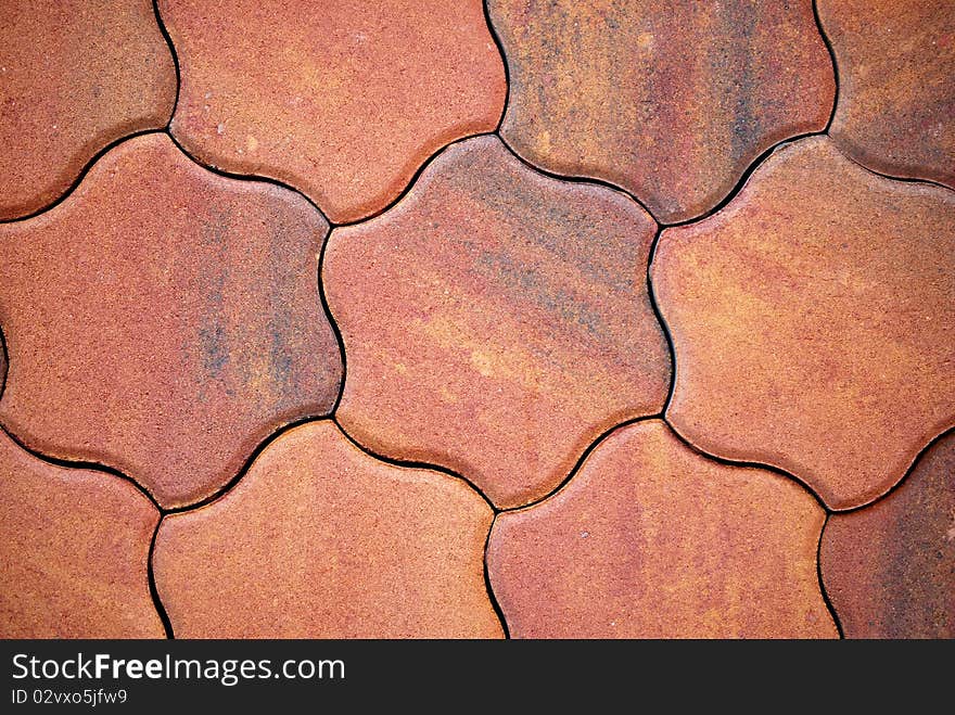 Brown flower shaped concrete tiles