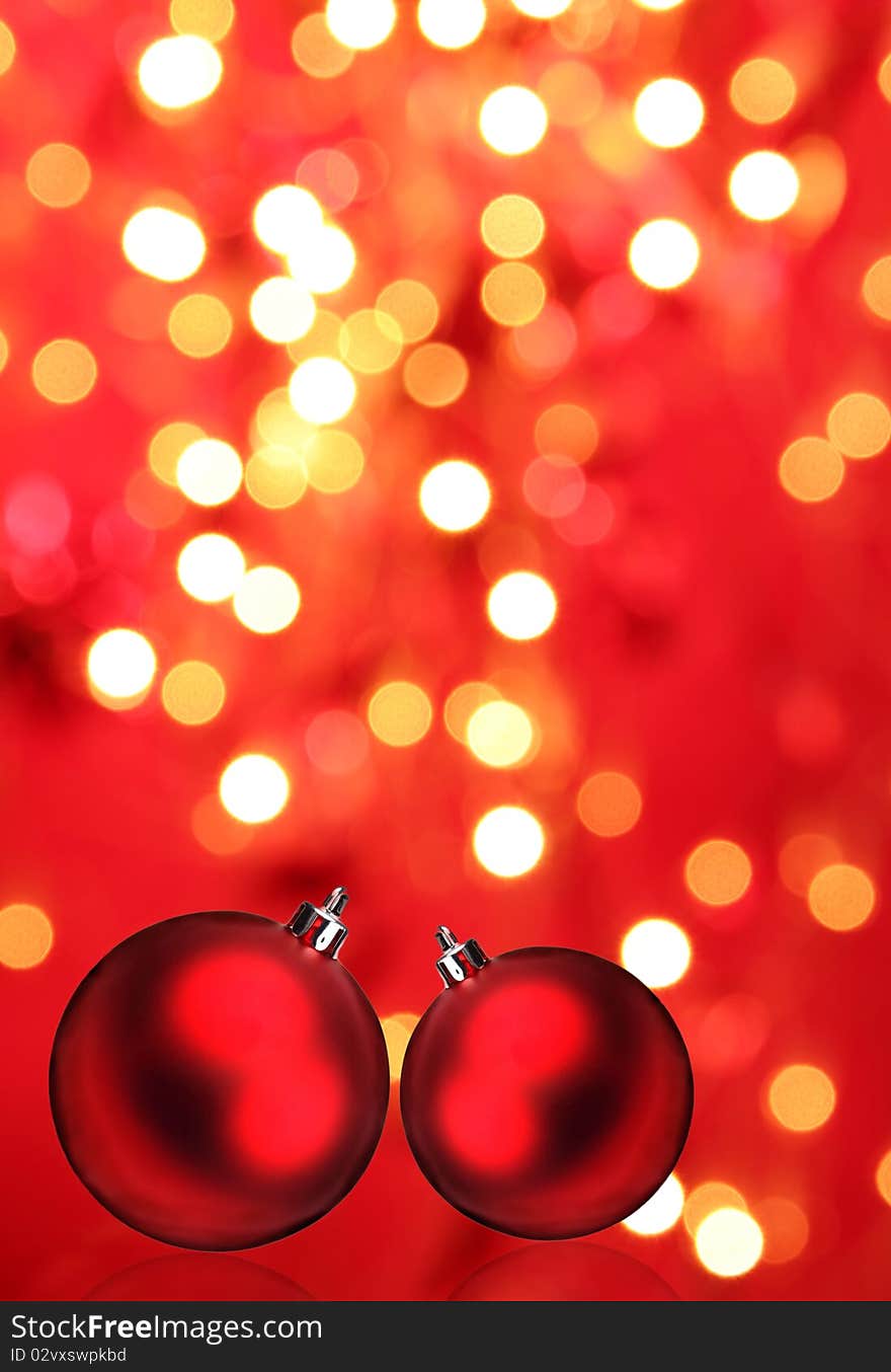 Christmas background with red balls