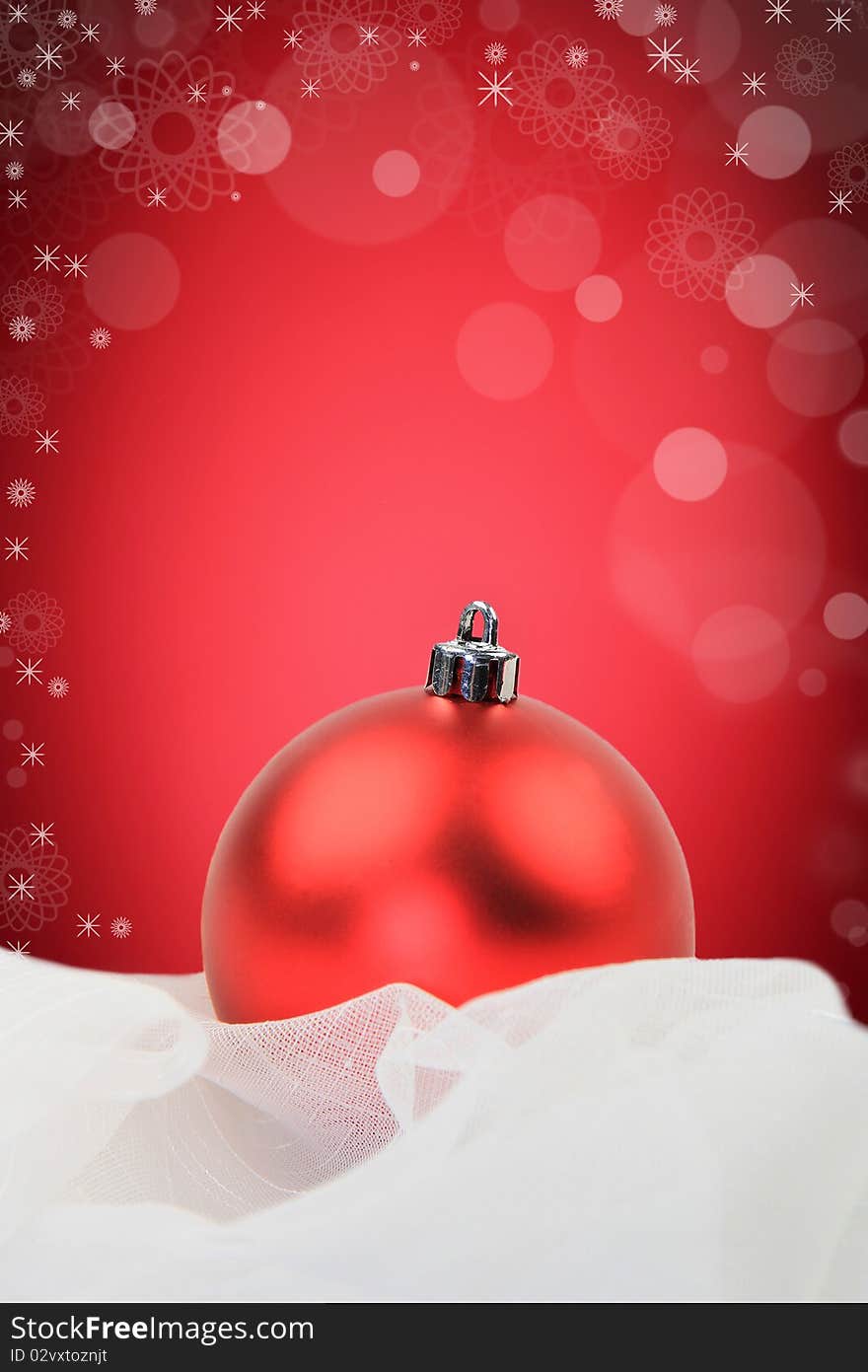 Christmas background with red ball