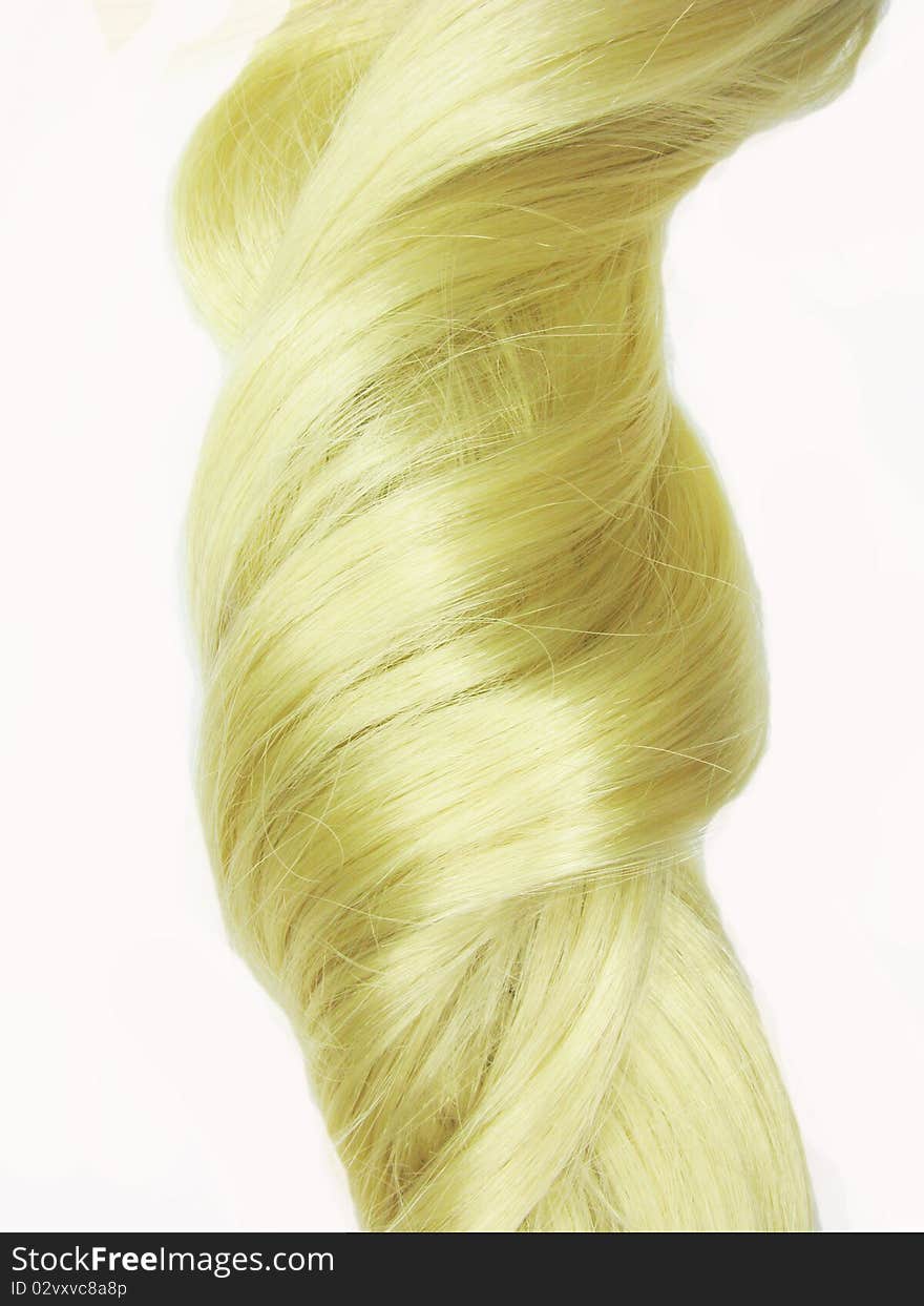 Blond hair wave isolated on white background