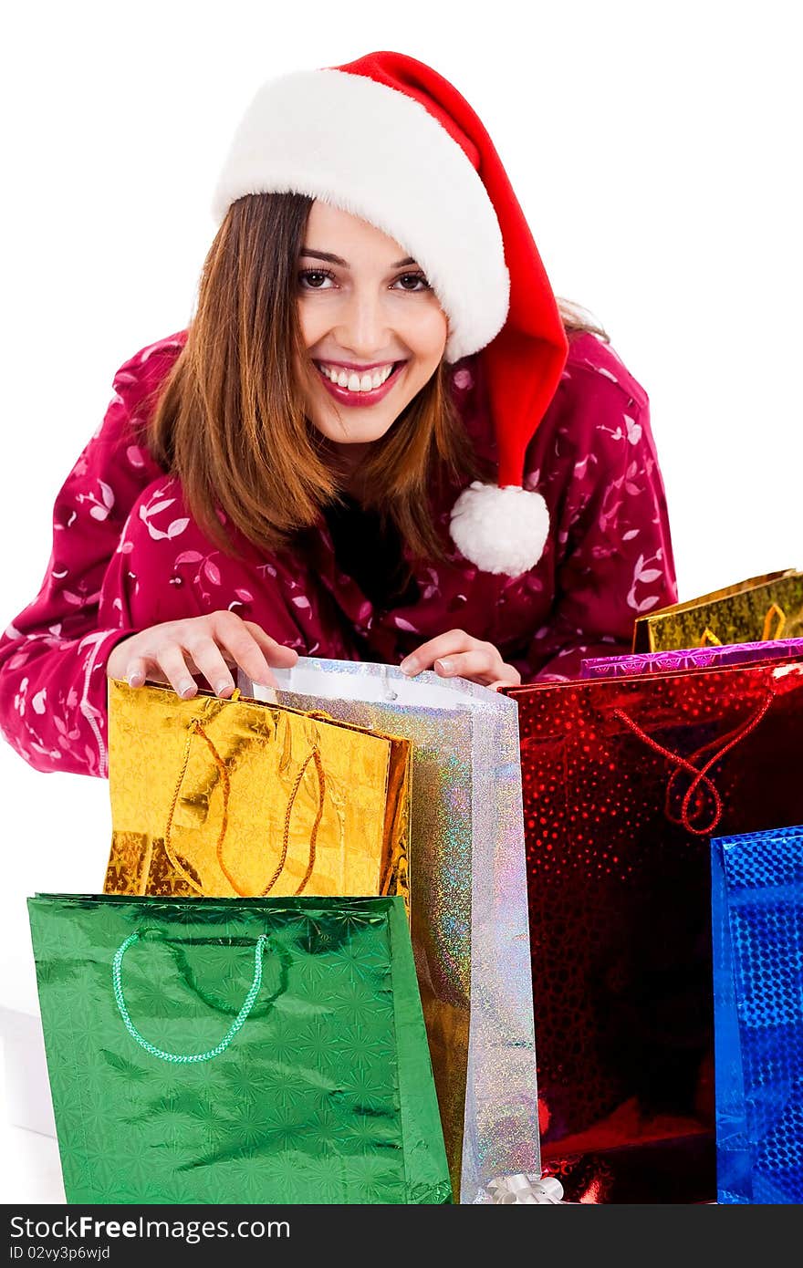 Young Lady With Christmas Gifts