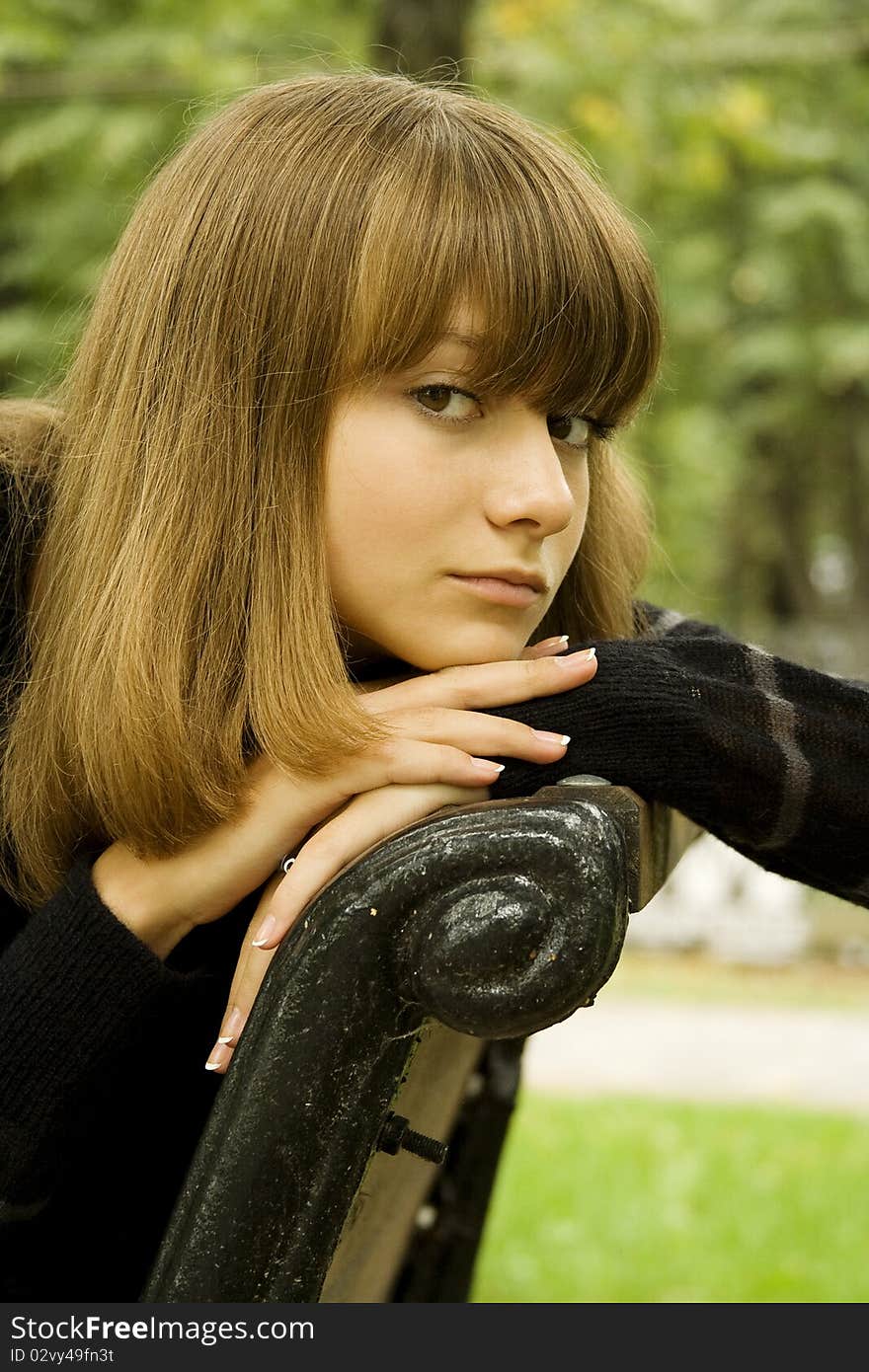 Beautiful girl in a park