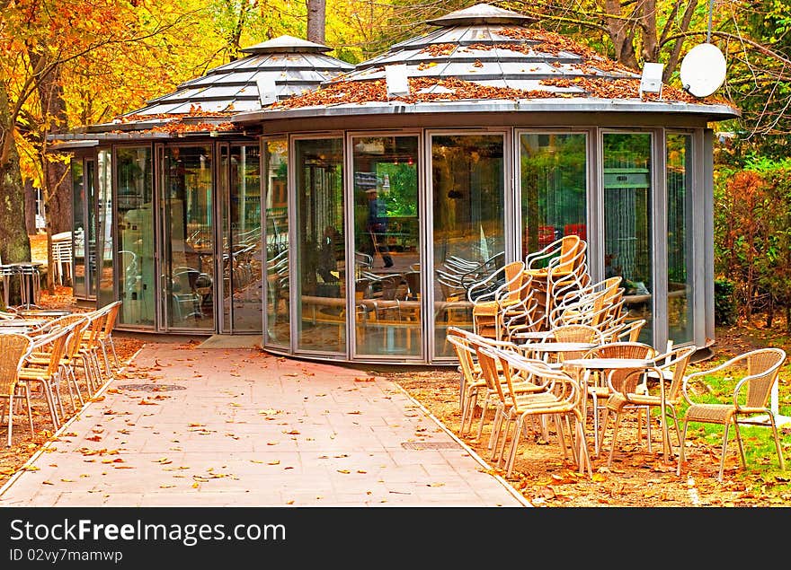 Cafe in the park in Spain