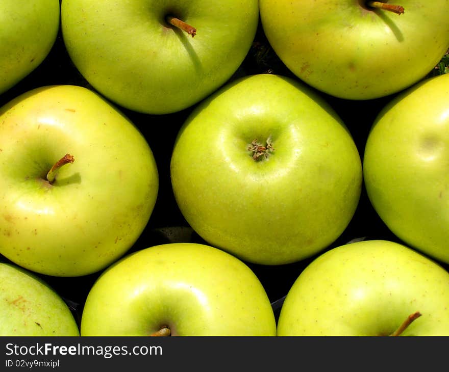 Green apples texture