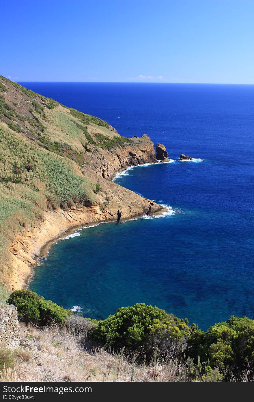 Volcanic crater on faial island in the azores. Volcanic crater on faial island in the azores