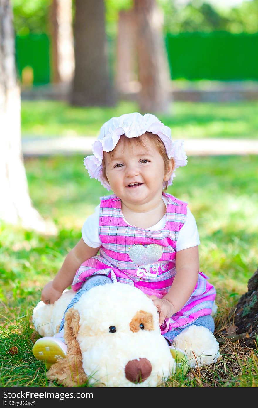 Sweet baby girl at park