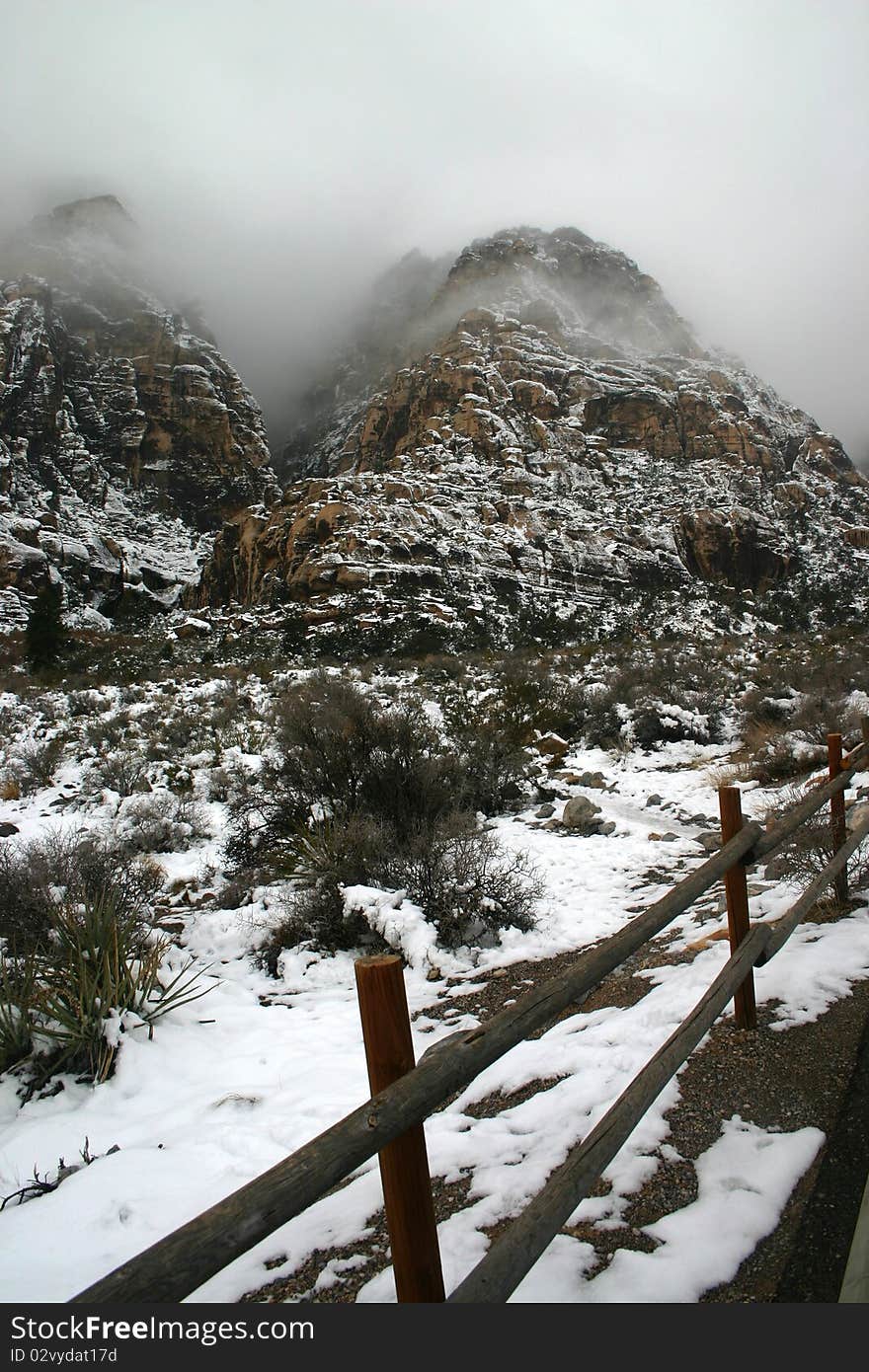 Red Rocks Canyon Fog