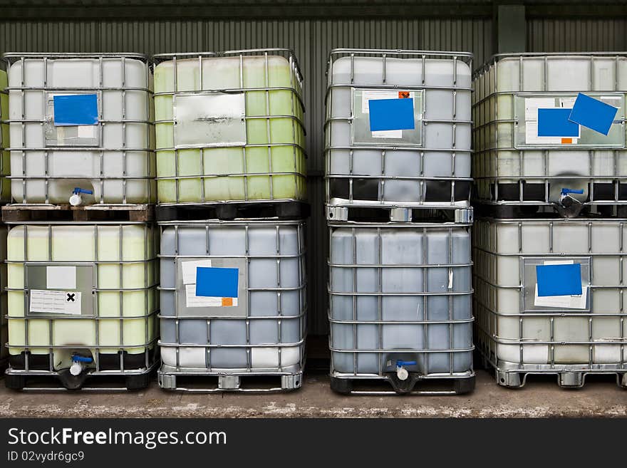 Plastic cans with Fossil fuel