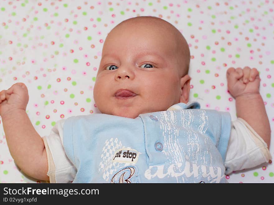 Sweet baby boy at home