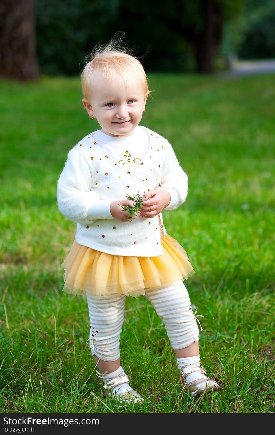 Sweet baby girl at park