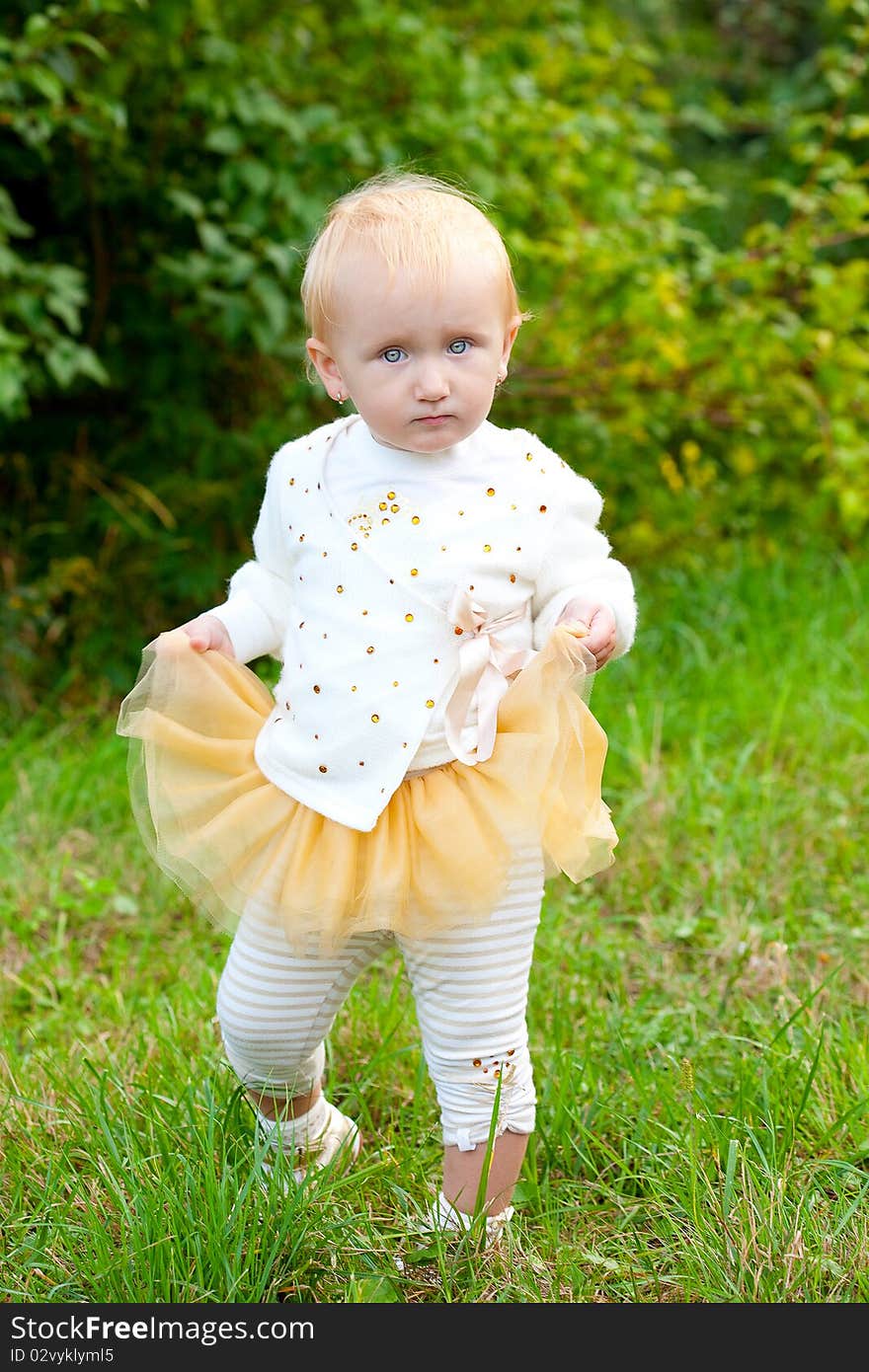 Sweet baby girl at park