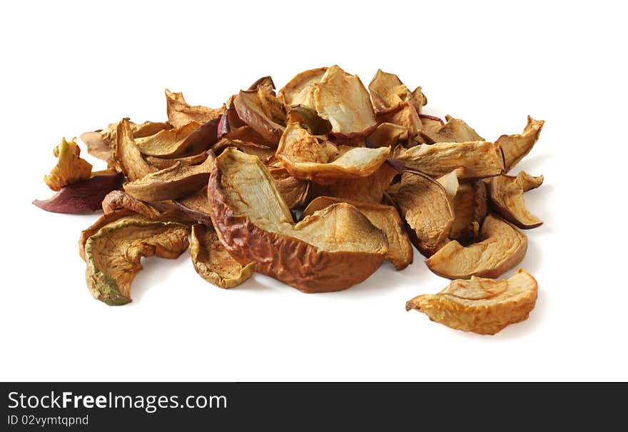 Dried Apples On A White Background