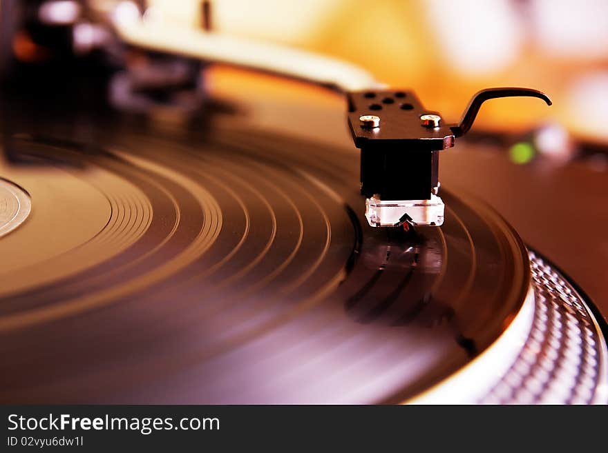 Turntable Playing Vinyl Record