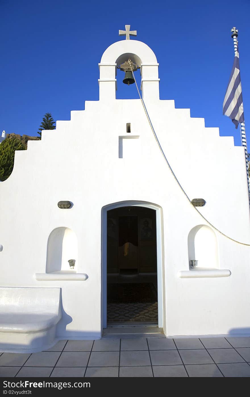 White church on the greek island Mykonos