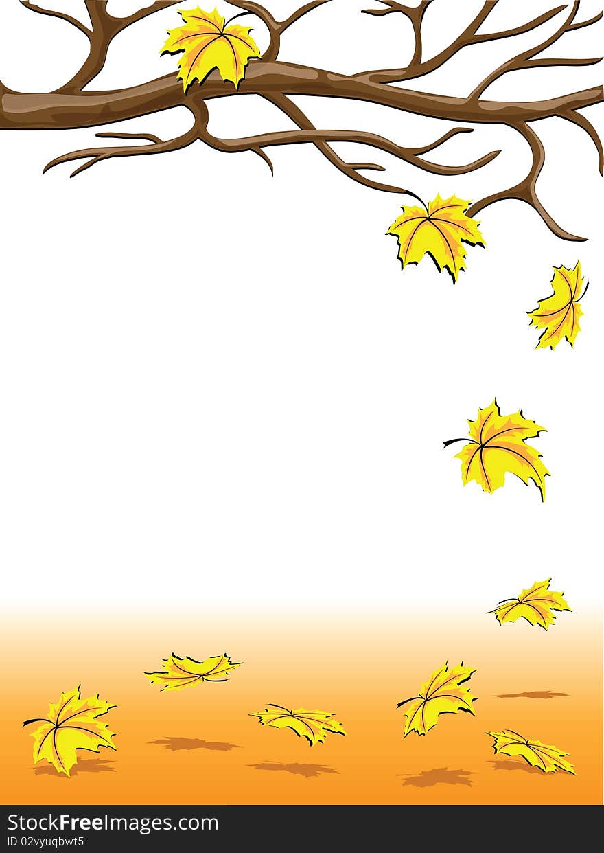 Illustration of the autumnal falling of the leaves