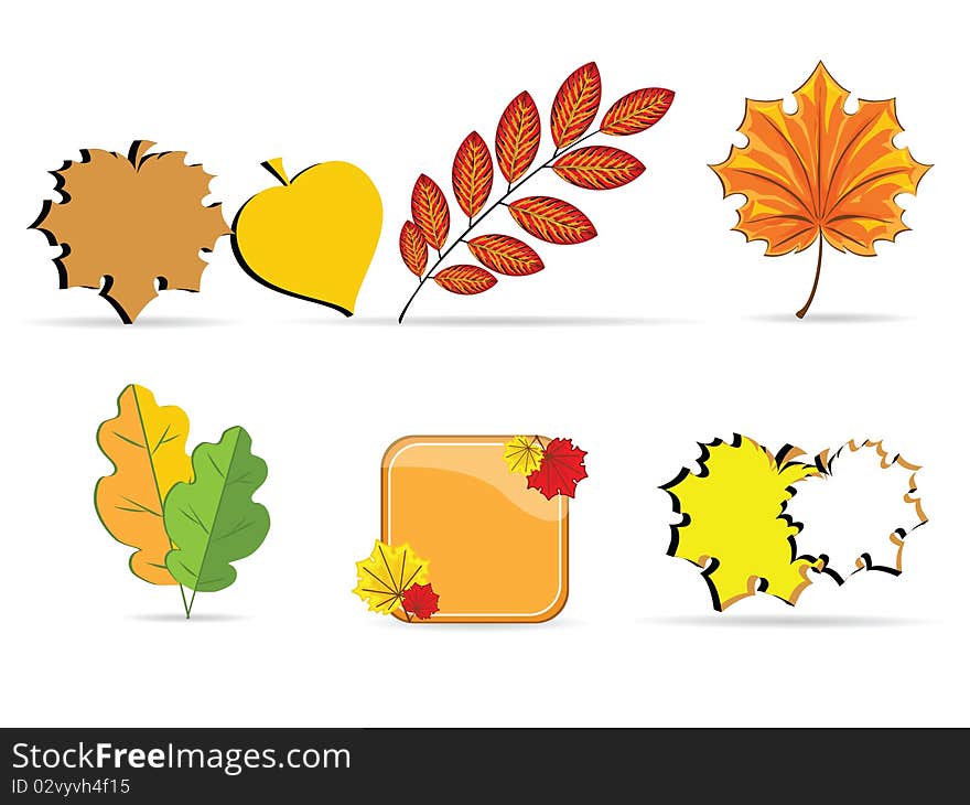 Illustration of autumnal icons against the white background. Illustration of autumnal icons against the white background