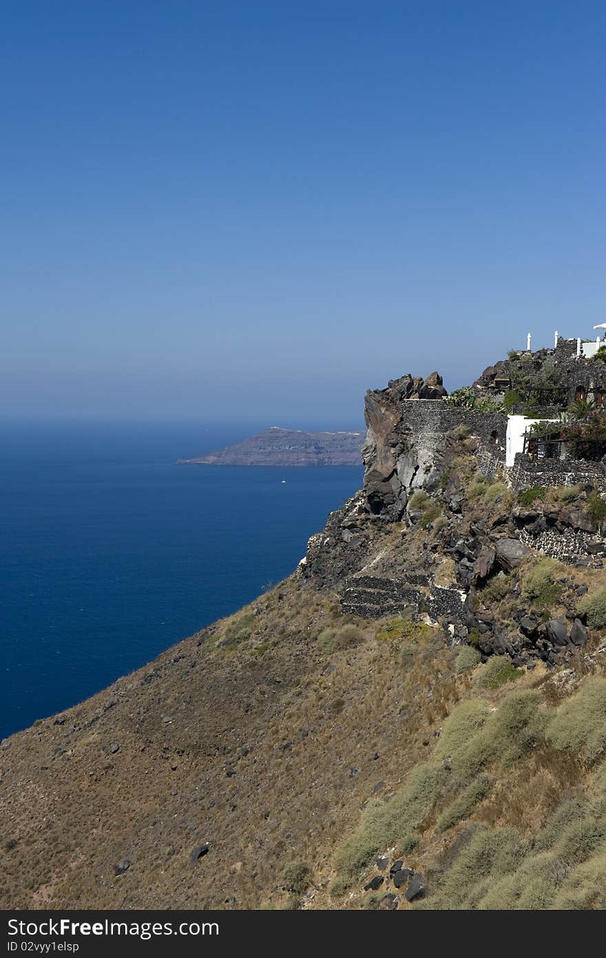 Gorgeous view of romantic Santorini's coast. Greece.