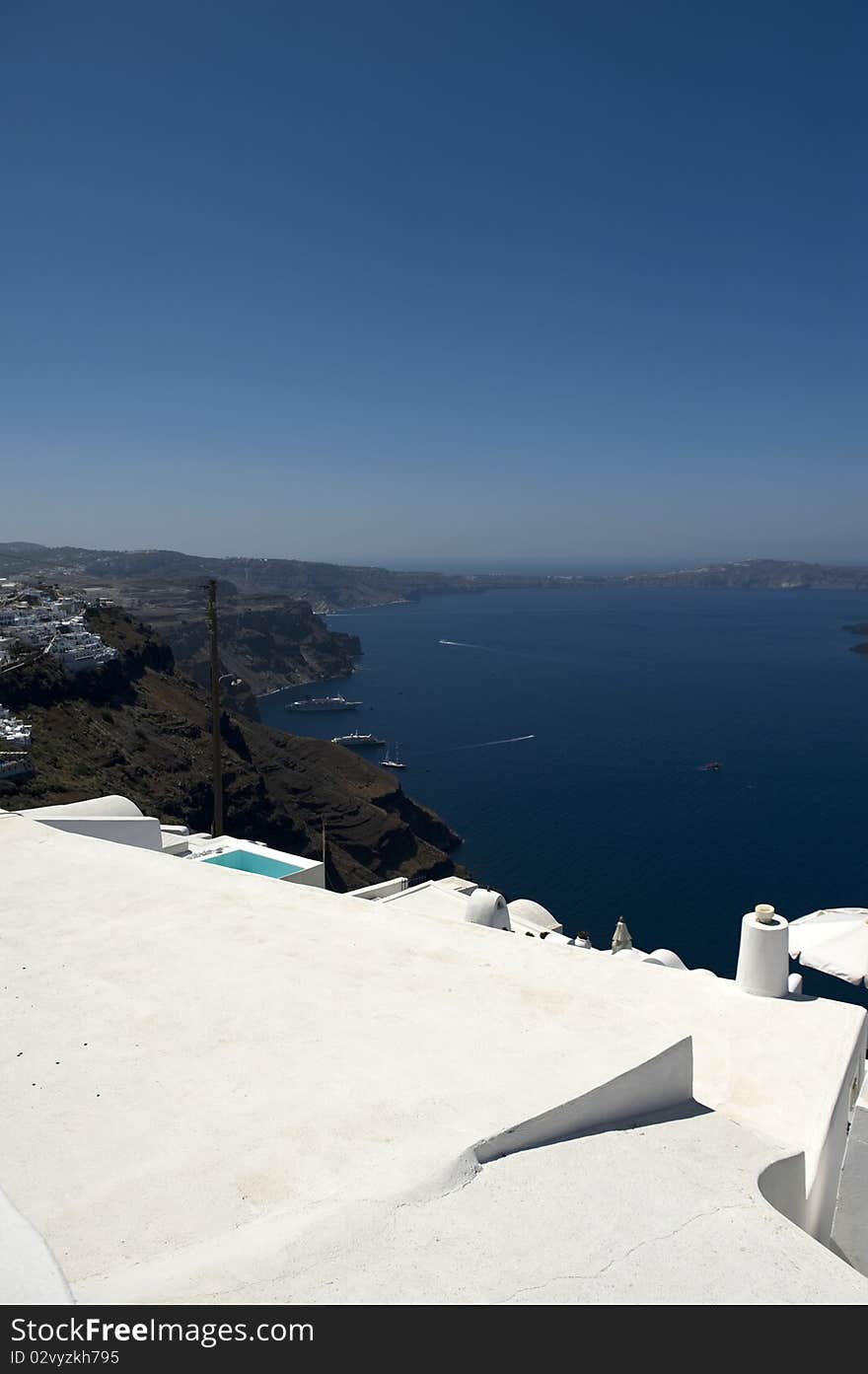 Gorgeous view of romantic Santorini's coast. Greece.