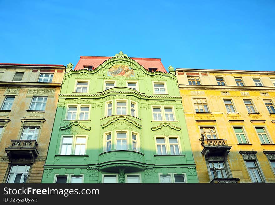 Panorama colorful historical nuildings in Karlovy Vary, Czech Republic. Panorama colorful historical nuildings in Karlovy Vary, Czech Republic