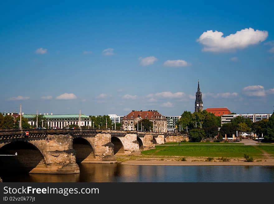 Photo of Dresden with blue sky