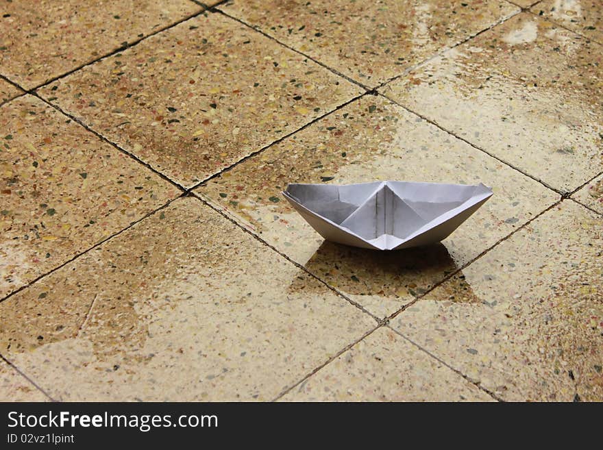 Paper Boat On Porch