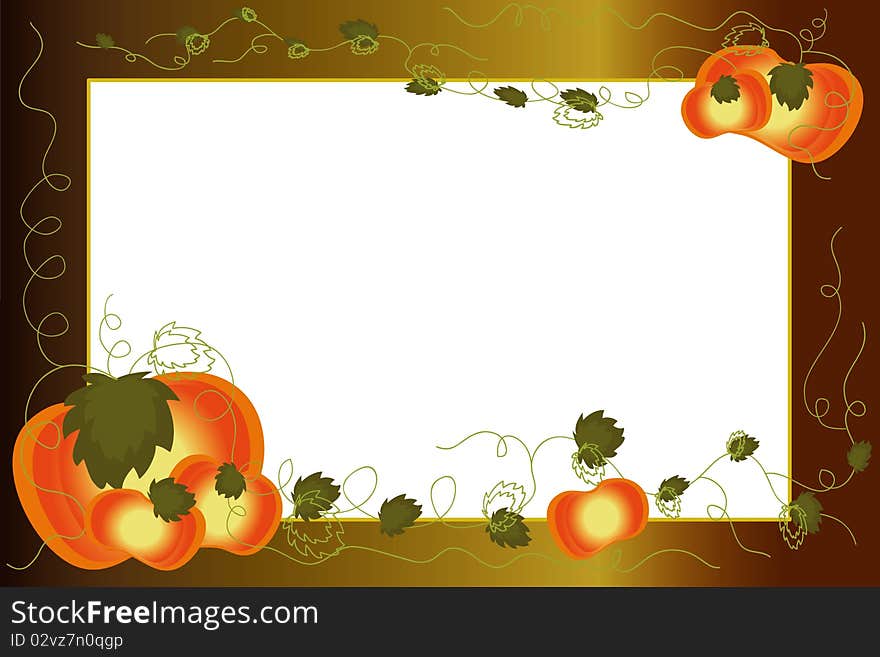 Halloween: background frame with pumpkins. Halloween: background frame with pumpkins