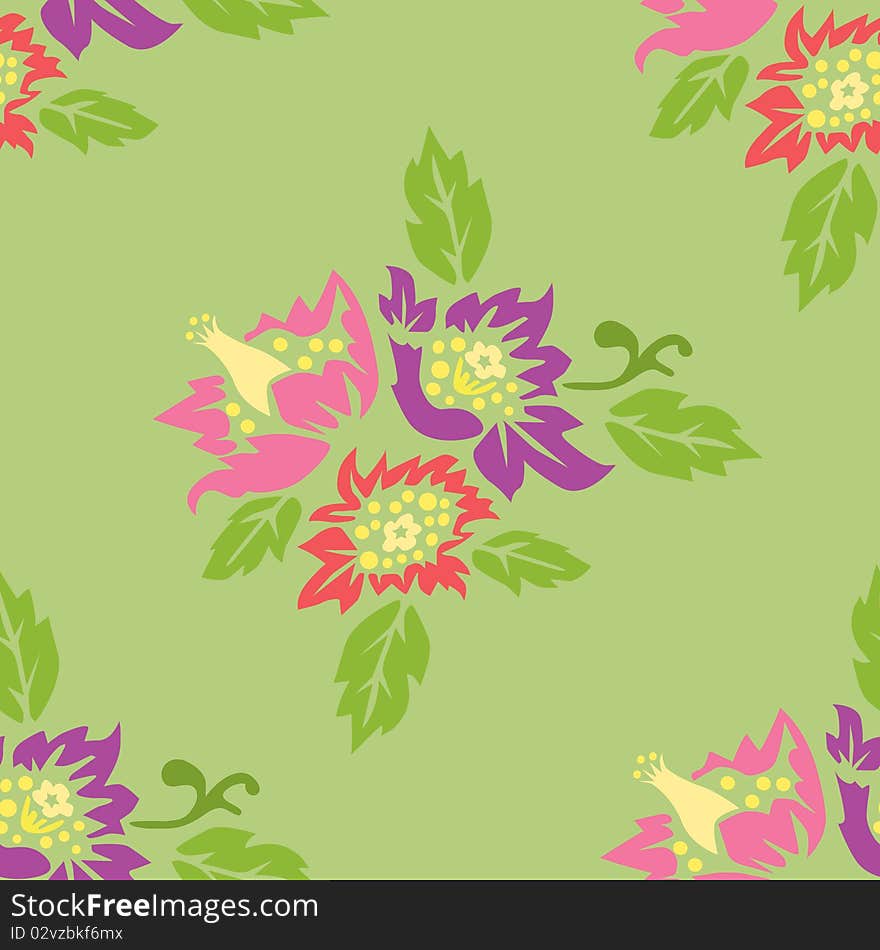 Floral seamless background. Vector illustration