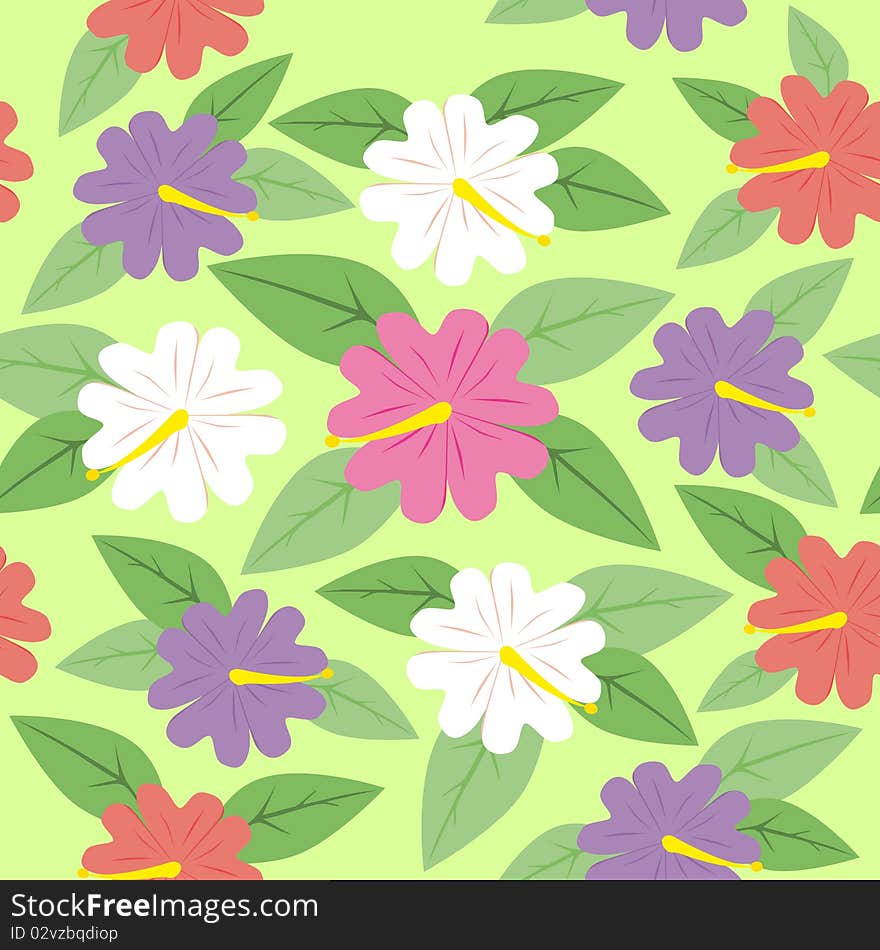 Flowers seamless pattern. Vector illustration