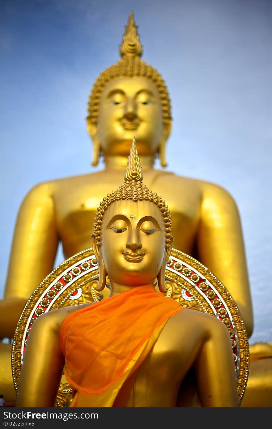 Buddha status in tample , thailand