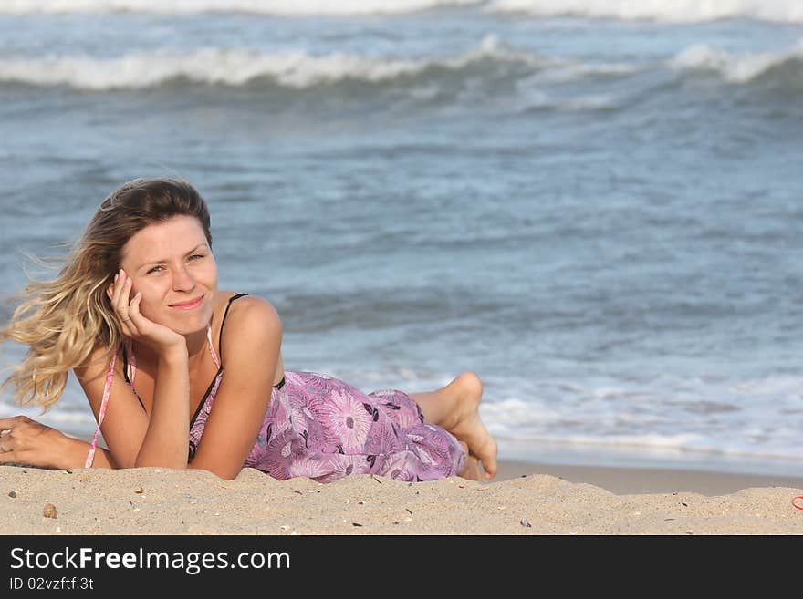 Girl  On The Sand