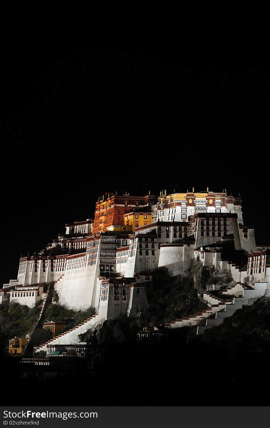 Beautiful night scenes of the famous Potala Palace in Lhasa, Tibet. Beautiful night scenes of the famous Potala Palace in Lhasa, Tibet