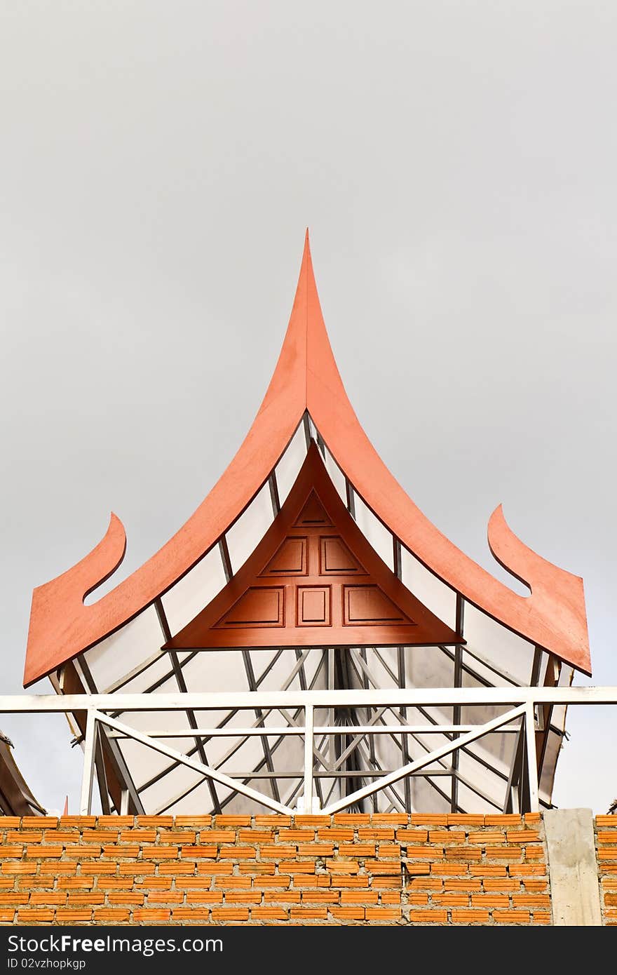 The building is applied from thai style construction made of synthetic wood and metal frame. The building is applied from thai style construction made of synthetic wood and metal frame.