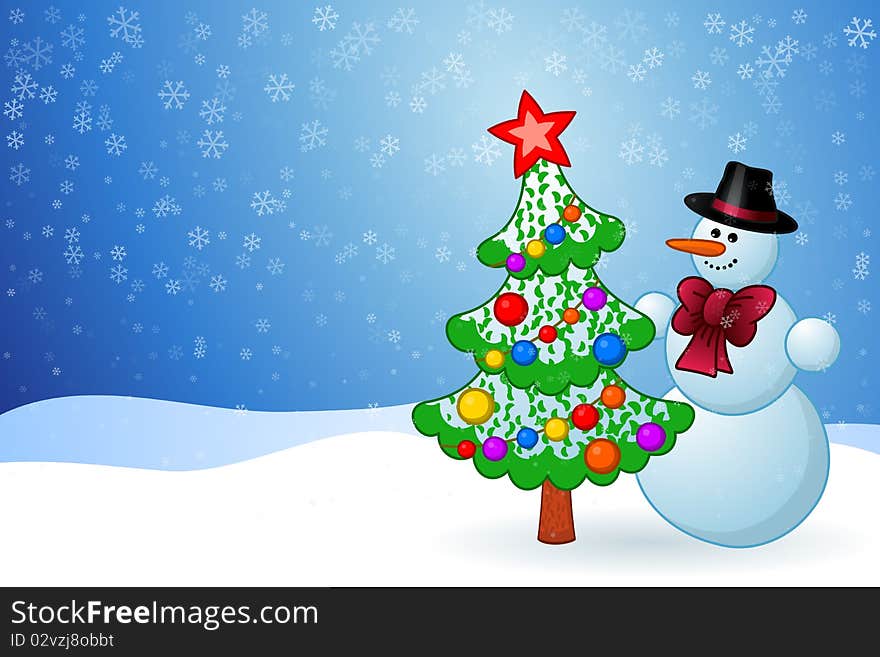 Graphic illustration of Christmas Snowman