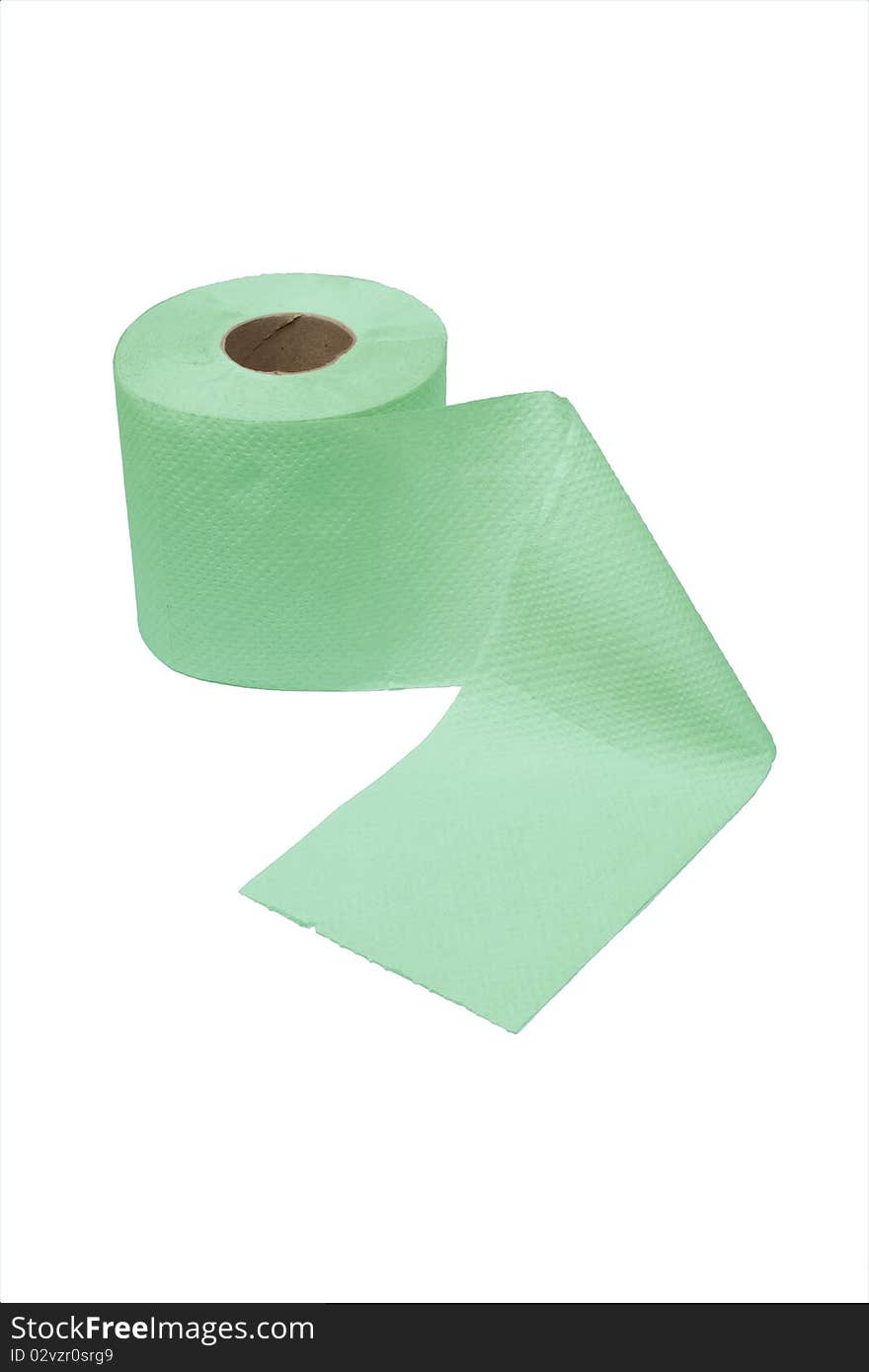 Toilet paper isolated on a white background.