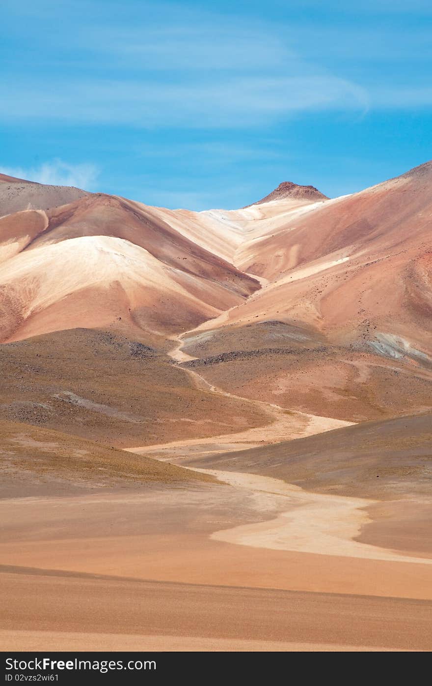 The Andes, deserted landscape in Bolivia