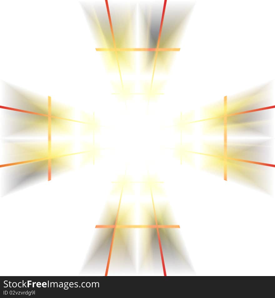 Abstract image.Cross-shaped beams.