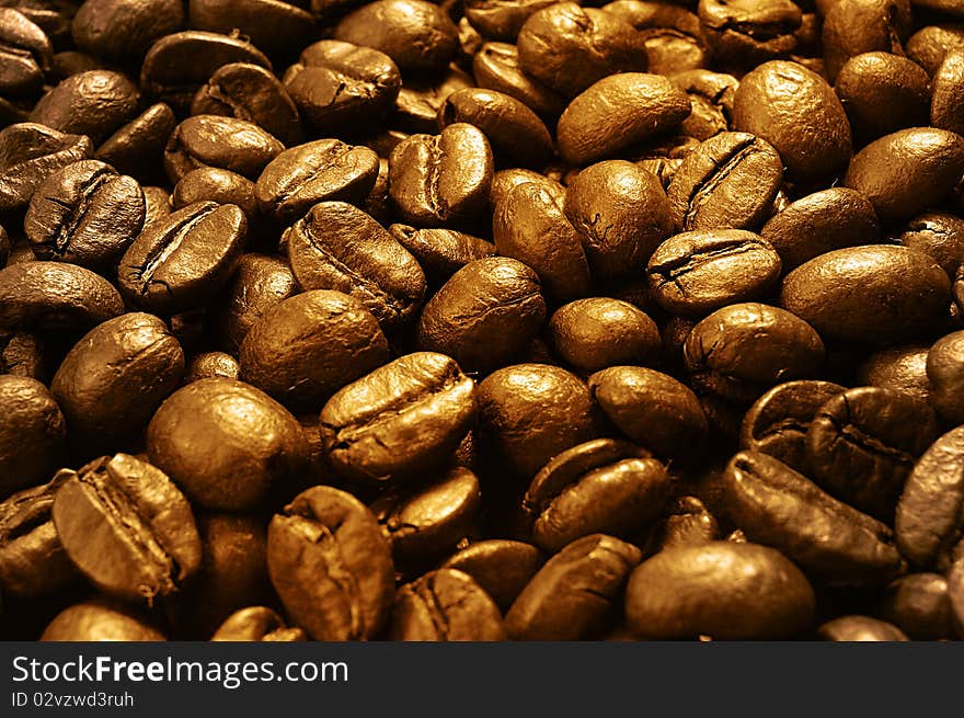 Roasted coffee beans as natural background