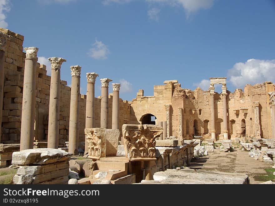 Basilica of Leptis Magna in Libya, in Africa. Basilica of Leptis Magna in Libya, in Africa