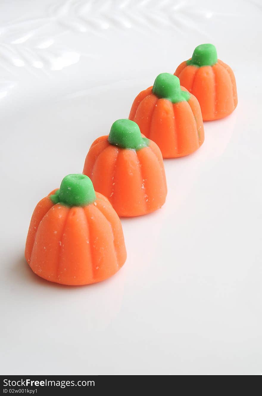 Halloween Candy Pumpkins Isolated