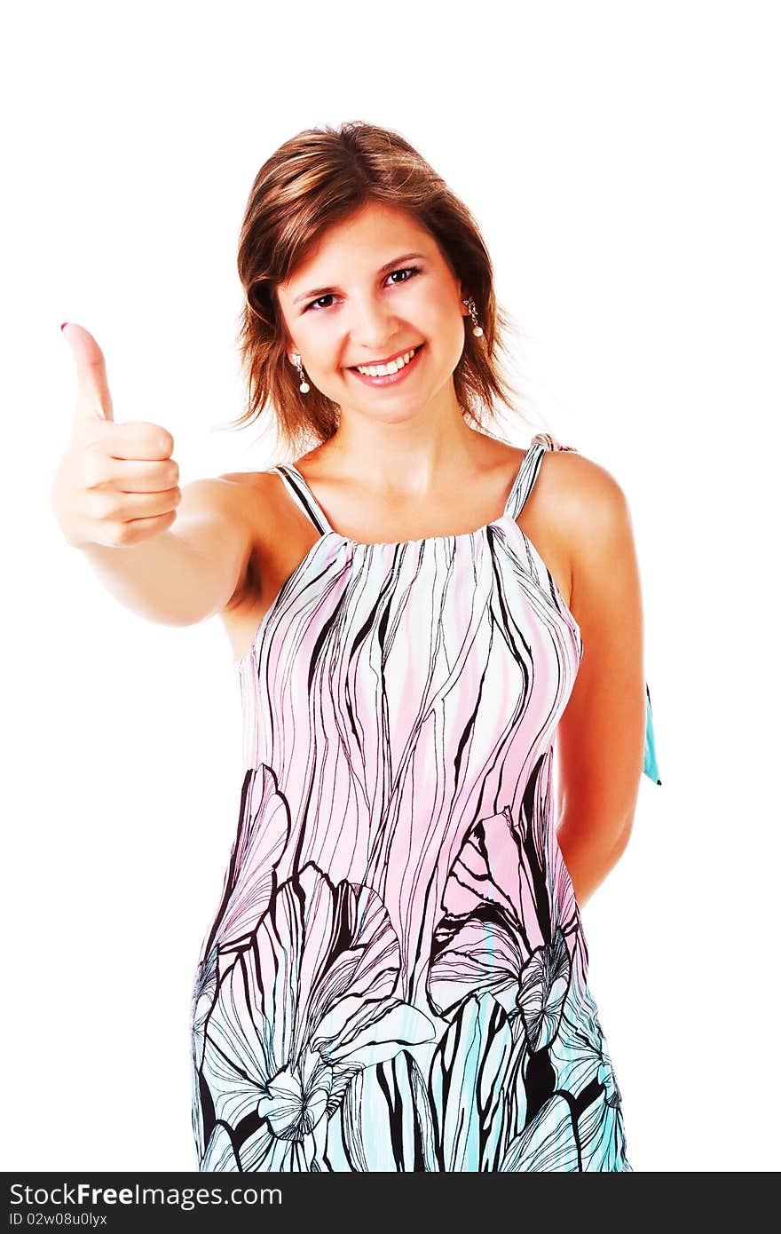 Adorable young girl in dress