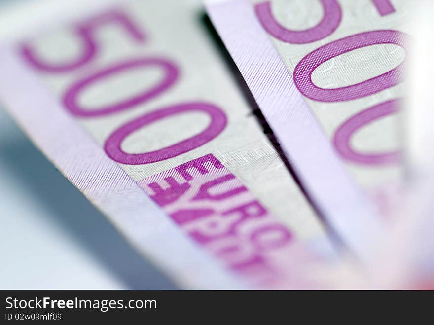 Close up of euro bills