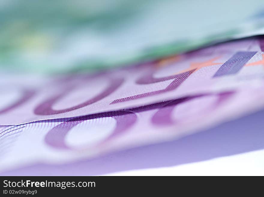 Close up of euro bills