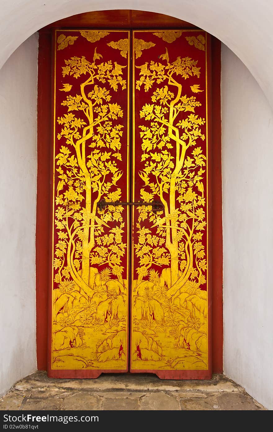 Thai door at Wat Phra Kaew in thailand bangkok