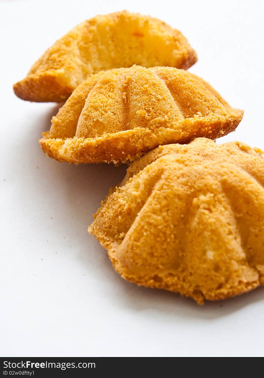 Sweet bread on white background