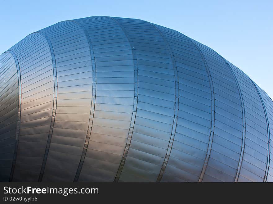 Architectural detail of Glasgow Science Center